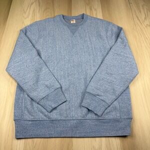 J. Crew Sportswear Mens Blue Classic Fleece Heritage Crewneck Sweater Size XL